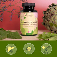 Vegavero Artichoke Leaf Extract Complex | 120 Capsules | HIGH DOSE 80% Silymarin | Liver Detox | No Additives | Vegan