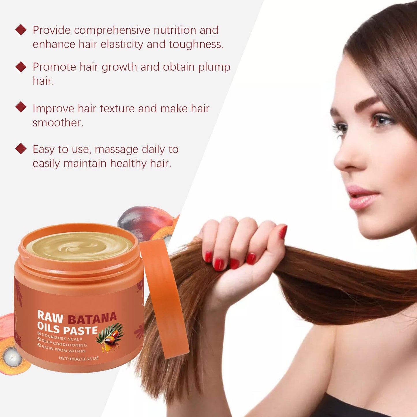 Generic Batana Oil For Hair 2025, Raw Batana Oil Hair Mask Nourishes Hair, Moisturizes, Smooths And Shines, Improves Dryness And Frizziness, And Treats Hair Men & Women