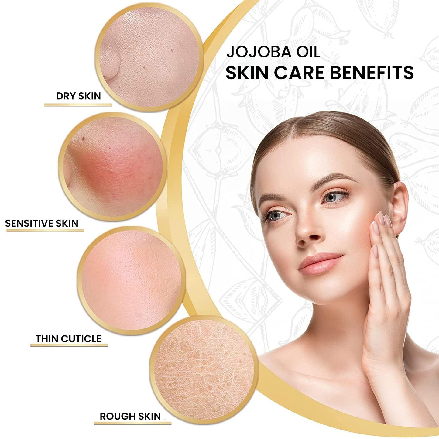 KANZY HAIR AND BEAUTY Kanzy Jojoba Oil Organic Cold Pressed 100% Pure 120ml Unrefined Hexane Free Carrier Oil for Hair Nails Body Skin & Face Body Oil