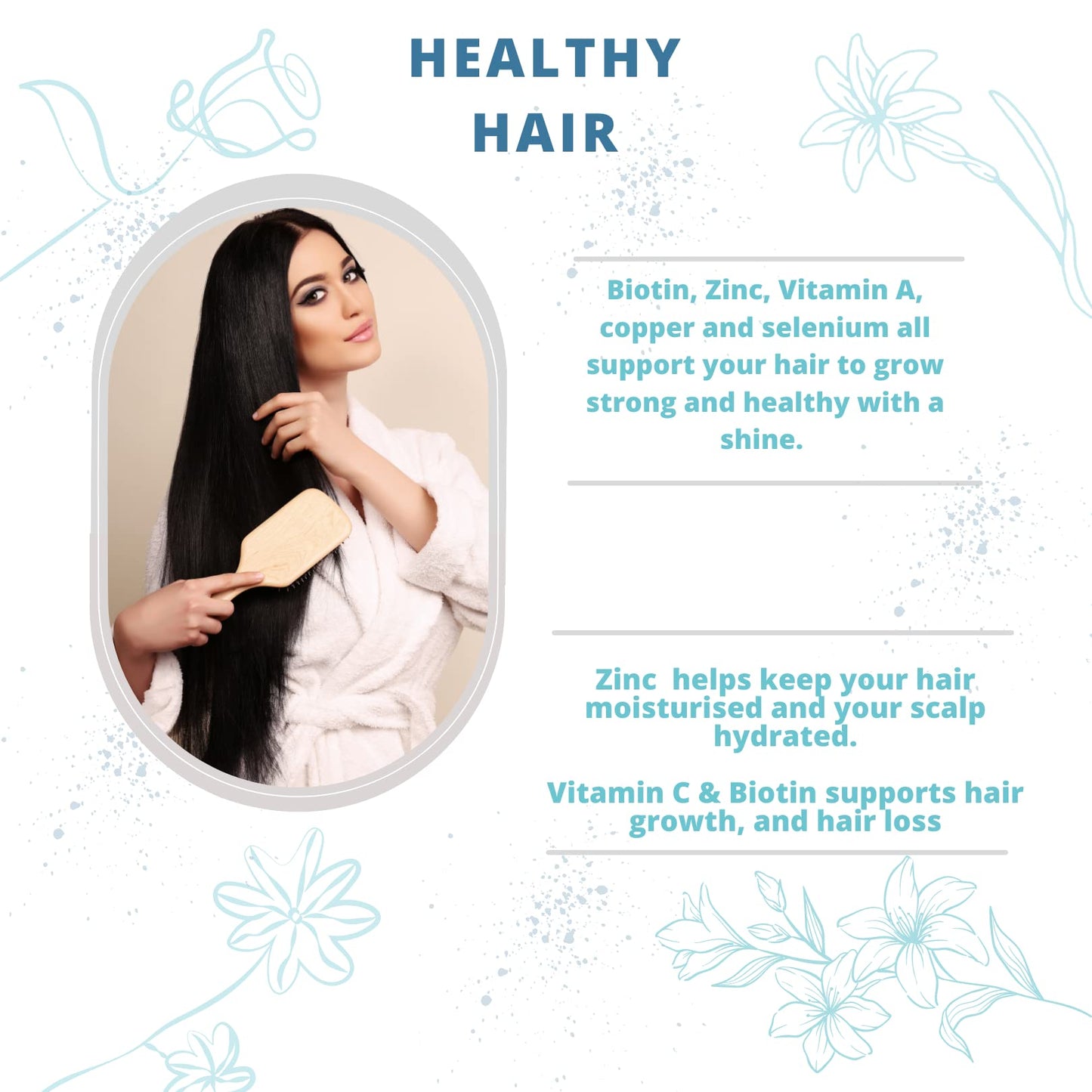 Forever & Always Supplements 90 x Vegan Hair Skin and Nails Vitamins for Women & Men, Vegan Collagen, biotin and zinc Complex for Hair Growth, Strong Nails & Healthy Skin