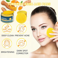 IZBEAUVO Turmeric Kojic Acid Cleansing Pads 40 - Turmeric Pads for Face Dark Spots, Face Exfoliator Pads, Dark Spot Remover for face, Turmeric Pads with Tweezers, Helps Balance Skin Oil And Water