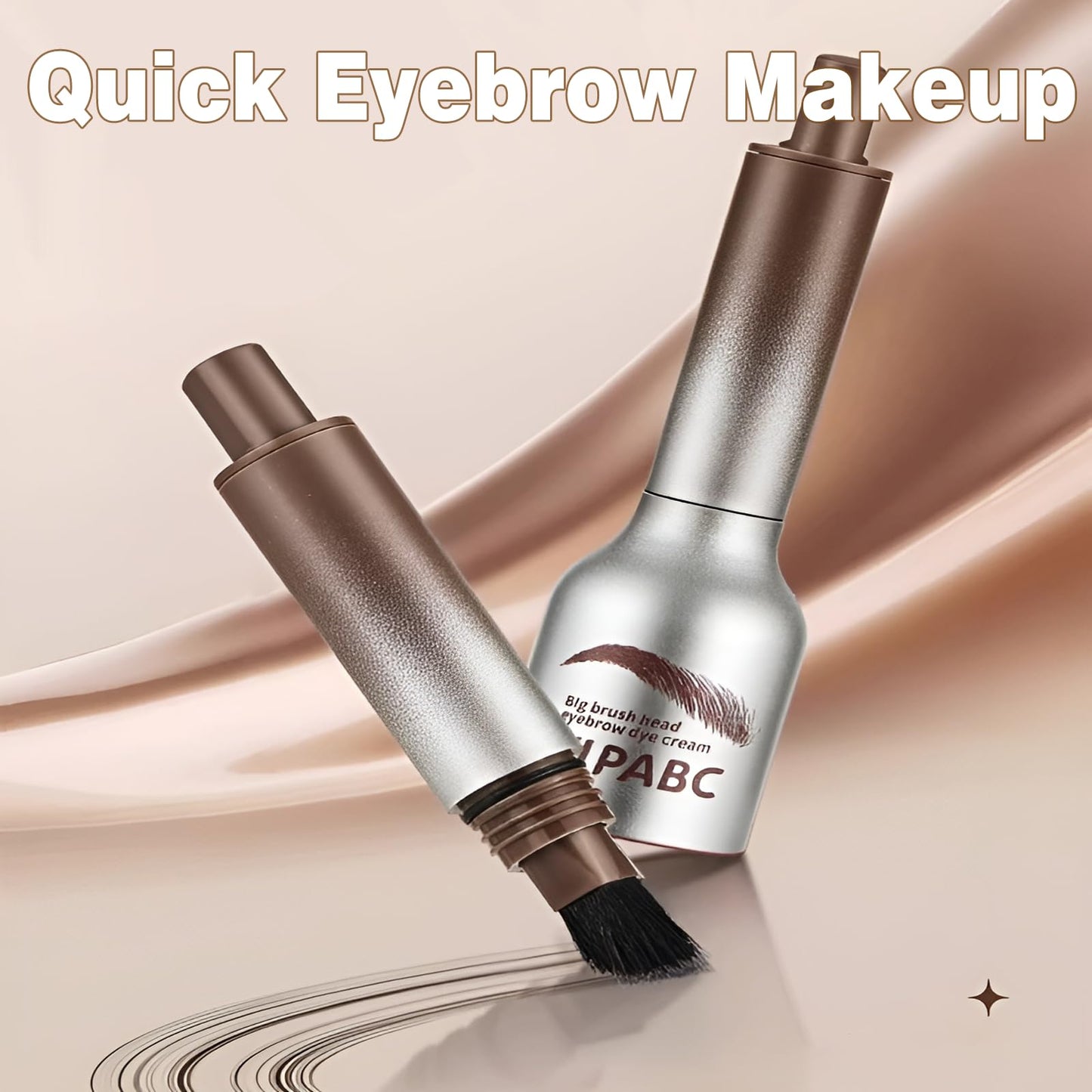 AmiCera Eyebrow Pen Eye Brow Pencil, Brow Fection Angled Brush Liquid Eyebrow Dye Kit - Brush & Power 2 in 1, Long-Lasting Quick Dry Waterproof Sweat-proof Natural Looking Brows, Light Brown