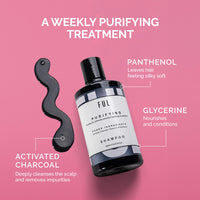 FUL Purifying Charcoal Shampoo | Clarifying Shampoos to Remove Build Up, Excess Oil, and Pollutants | Vegan Sulfate Free Shampoo | Shampoo for Greasy Hair | Deep Cleansing Shampoo | Made in UK