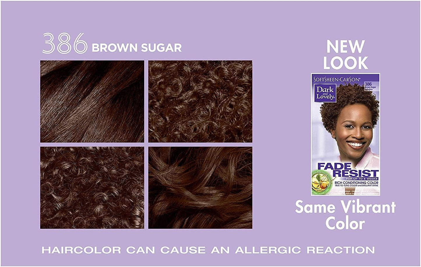 Generic Dark and Lovely Fade Resist Permanent Hair Colour Hair Dye Up To 100 Percent Gray Coverage Brilliant Shine (Brown Sugar 386)