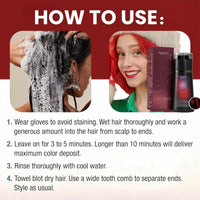 Xinyig Red Hair Care Instant Dye Shampoo,Hair Dye Shampoo Women,Polar Hair Dye Shampoo,Colouring Shampoo for Women,Anti Grey Shampoo,3 in 1 Instant Hair Dye Shampoo,Long Lasting Hair Color Shampoo(Red)