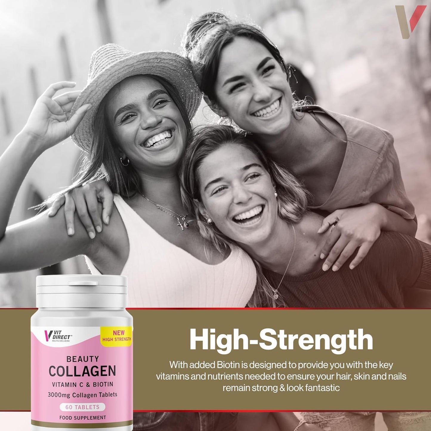 R&C Components Ltd Beauty Collagen Tablets with Vitamin C & Biotin for Strong Hair, Skin & Nails, 60 Tablets
