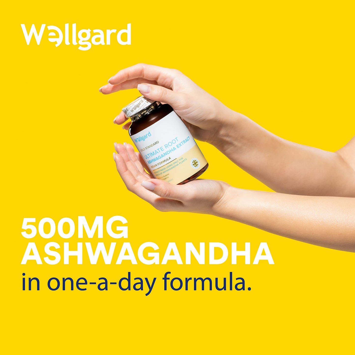 Wellgard Vegan Ashwagandha KSM-66 with 5% Withanolides - High Strength KSM-66 Ashwagandha, Full-Spectrum Root Powder, Free from Magnesium Stearate & Silicon Dioxide, Made in UK