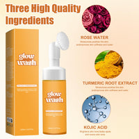 GMHLLES Turmeric Face Wash 150ml Turmeric Facial Cleanser Deep Cleansing Foaming With Mask*30 Improves Skin Tone Suitable for Men and Women Facial Care