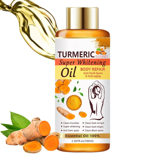 Turmeric Oil, Turmeric Massage Oil for Face & Body, Anti Winkle Body Moisturiser, Hydrating Essential Oils,Turmeric Facial Oil for Dark Spots, Brightening, Even Skin Tone, Body Oil for Women