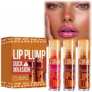 Siyinzu 3PCS Duck Plumping Lip Gloss,Plump Lip Gloss,Plumping Lip Oil,Lip Plumping Lip Gloss,Long Lasting Lip Plumper,Non-Sticky Lip Plumper Gloss,Moisturizing Lip Plumping Gloss,Lip Gloss Sets for Women,B