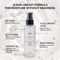 FUL Hyaluronic Acid Hair Serum | Hyaluronic Acid Serum To Tame Frizz, Flyaways and Smooth Hair | Lightweight Leave-In Anti Frizz Hair Serum With Hyaluronic Acid, Panthenol & Glycerine | Made in UK