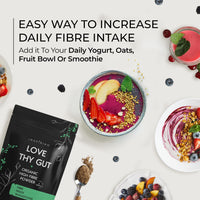 Organic Prebiotic Fibre Supplement - Award Winning Gut Health Supplement with 9 High Fiber Superfoods - High in Soluble Fibre Powder, Prebiotics & Insoluble Fibre. 180 Grams. by Inspiriko