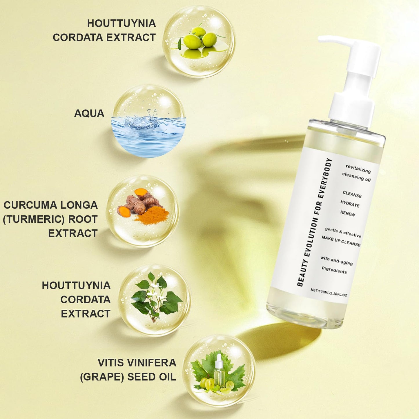 Benaewa Cleansing Oil, Pore Control Oil Cleanser, Moisturizing Refreshing for Daily Makeup Blackheads Removal