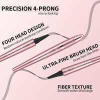 HZZYJ 2024 New Magic Eyebrow Pencil with 4 Micro-Fork Tip Long-lasting Waterproof Eyebrow Pen and Smudgeproof Brow Pen,Creates Natural Looking Defined Eyebrows(Dark Brown)