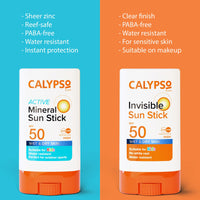 Calypso Invisible Sun Stick, SPF50 Sun Protection for Wet and Dry Skin, 15g