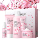 ChicNana SkinCare Set, JAPAN Sakura Skin Care Sets & Kits, Cleanser, Toner, Serum, Eye Cream, Face Cream, Skin Care Gift Set, Hair Care Gift Set for Teenage Girls(5pcs)
