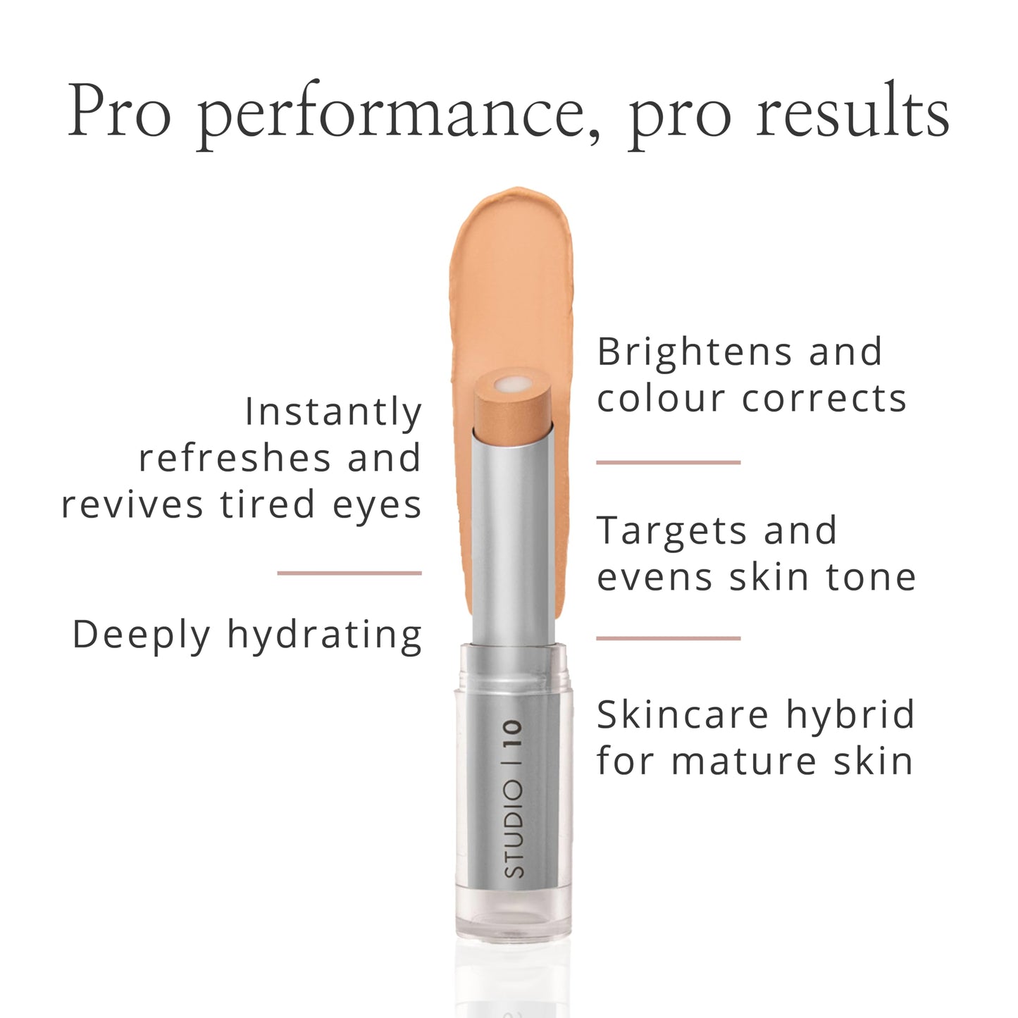 Studio 10 Hydra-Lift Corrector - Brightening Concealer to Refresh Skin - Hydrating Under Eye Concealer & Brightener for Mature Skin - Full Coverage Concealer (Light Shade)