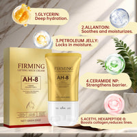 Ah-8 Firming Neck Cream, Tighten And Lift Neck Cream,Rich in Hexapeptide Essence,With Double Roller Massage,Reduce Wrinkles Fine Lines And Double Chin,for Crepey Skin Body Care Comfort 120g.
