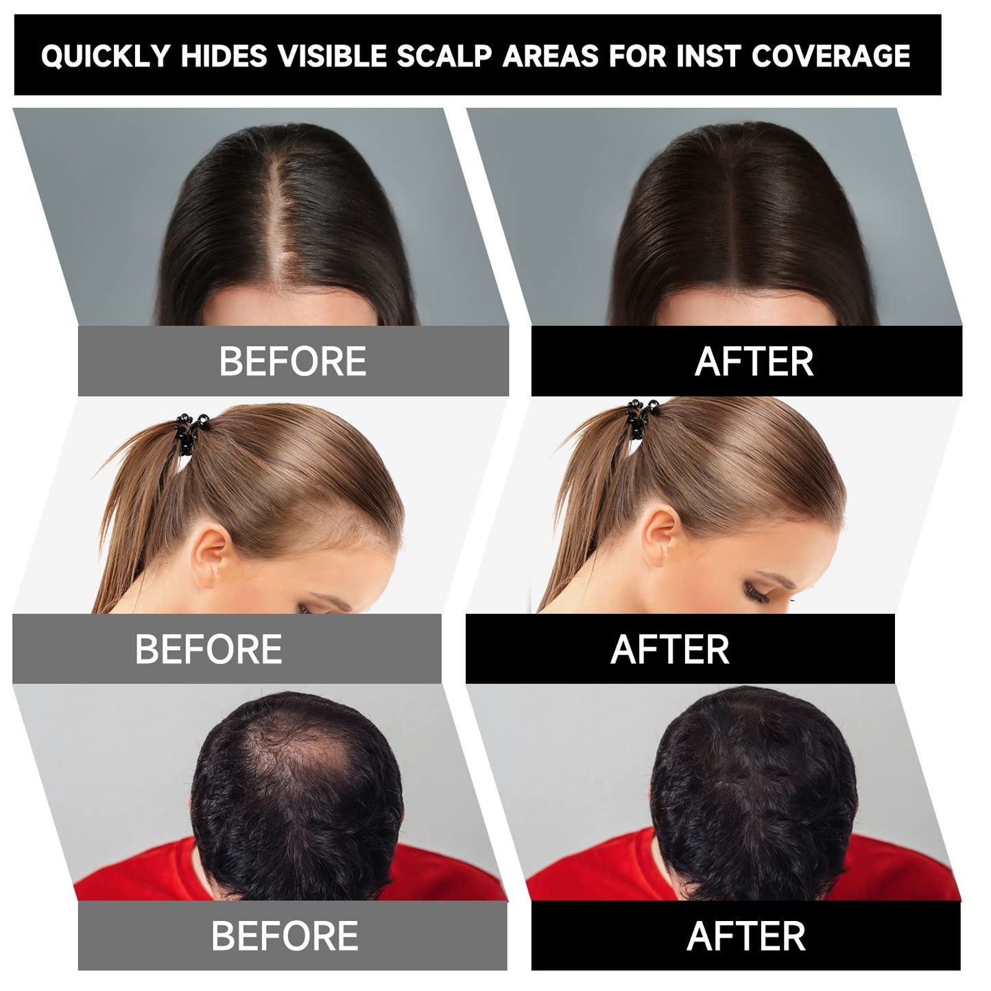 MIFELOY Root Cover Up Powder, Touch Up Hair Color for Grey, Roots Concealer for Beard Line Eyebrow, Instantly Conceals Hair Loss, Roots Coverage Powder for Thinning Grays Hairline, Dark Grey