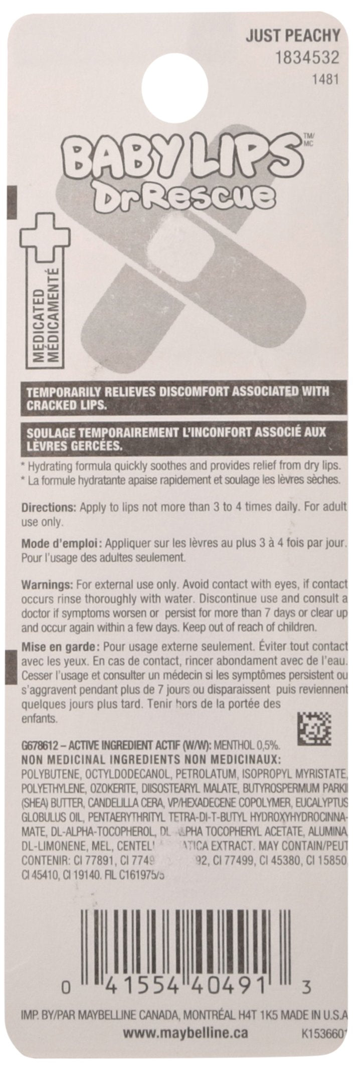 MAYBELLINE Baby Lips Dr Rescue Medicated Balm - Just Peachy