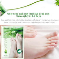 Ruojiar 4 Pairs Natural Aloe Vera Gel Foot Mask,Exfoliating Foot Peel Mask,Aloe Vera Peeling Foot Mask,Aloe Moisturizing Feet Peeling Mask,Foot Peel Mask for Hard Skin,Effective Exfoliating Feet Peeling Socks