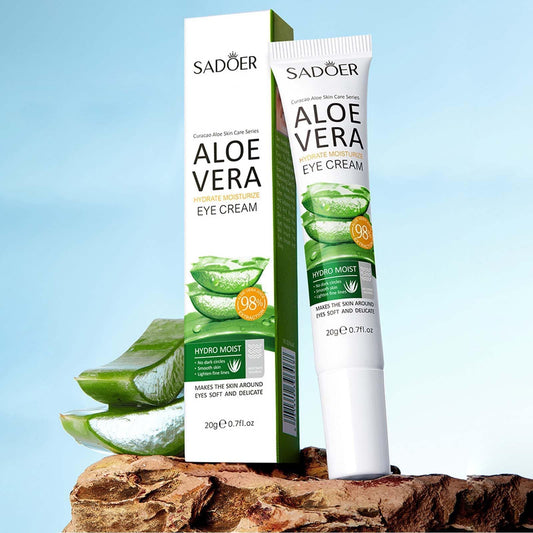 Aloe Vera Hydrating Eye Cream - 98% Natural Moisturizer for Brightening, Under Eye Tightening & Dark Circle Care | Vegan, Sensitive Skin-Friendly