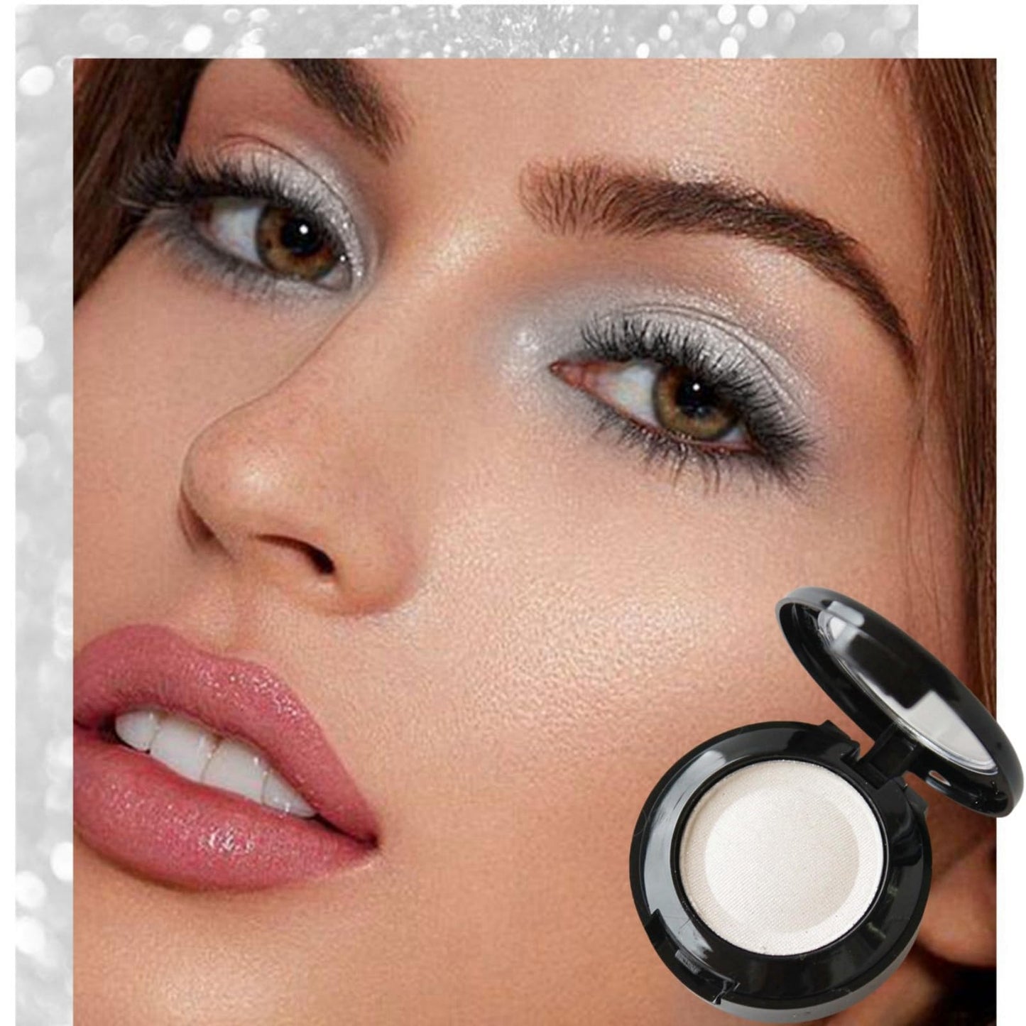 HIVETZ White Eyeshadow Single,Single Matte White Eyeshadow,Pressed Fine Powder Eyeshadow,Shimmer Pearl Shadow Single White Eye Make-Up,High Pigment Long-lasting Sweatproof Single EyeShadow for Performance
