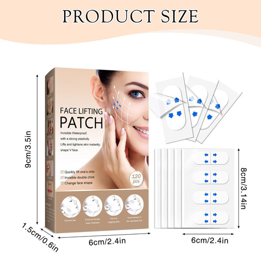 DOOCECIY 120 PCS Face Tape Lift Invisible, Waterproof Facial Neck Tape for Saggy Neck