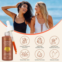 Tanning Drops Drink,Sunless Tanning Drops to Drink,Natural Sunbathing Without Sun Damage,Enhancing Natural Skin Tone,Nourishing and Moisturizing