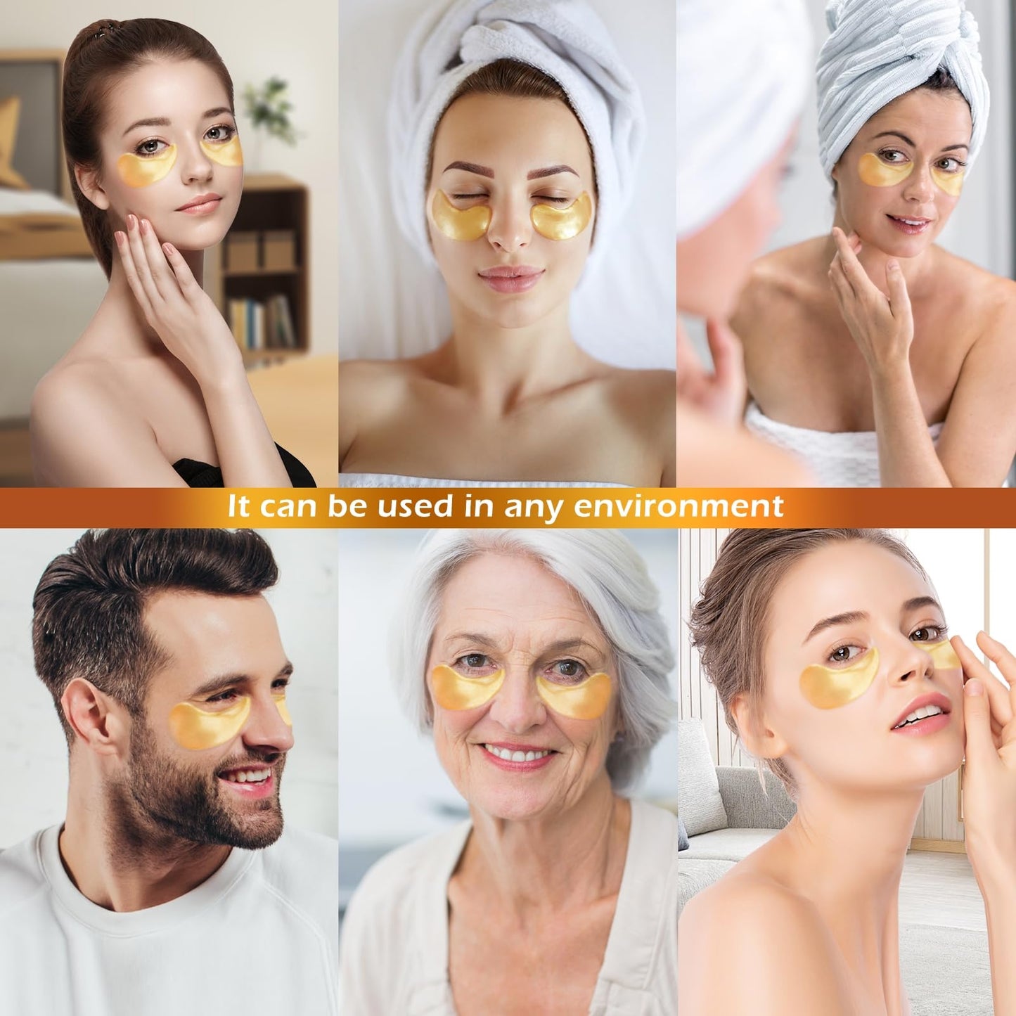 SDSM 24k Gold Under Eye Collagen Mask Patches, 5X Anti Wrinkle Moisturizing and Repairing Ability,Reduce Puffy Eyes & Dark Circle Under Eye Gel Patches, Smooth Tired Eye Masks - (Jar - 30 Pair)