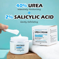 Urea 40% Foot Cream, Cracked Heel Repair Cream, 50g Callus Remover For Dry And Hard Skin Feet and Hand, Maximum Strength With 2% for Hand, Foot and Body Care