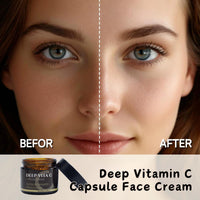 Deep Vita C Capsule Cream - Brightening Face Cream for Dull Skin, Collagen Hydra Core Cream with 5% Niacinamide & Vitamin C, Reduce Uneven Skin Tone and Wrinkles, Antioxidant Firming Moisturiser