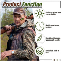 Fankayi 3 Color Camo Face Paint,Army Face Paint,Long Lasting Paint,Face Paint Palette,Waterproof Face Paint,Camouflage Makeup for Face,Suitable for Military Training & Outdoor Survival (Black/Brown/Green)