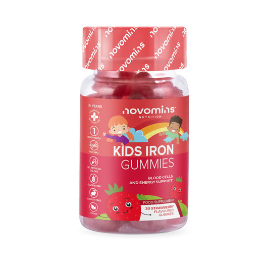 Kids Iron Gummies – Iron Supplement for Kids – Energy & Immune System – Vegan - 1 Month Supply - Kids Vitamins – 30 Chewable Kids Vitamins – Childrens Iron – Kids Iron Gummies by Novomins