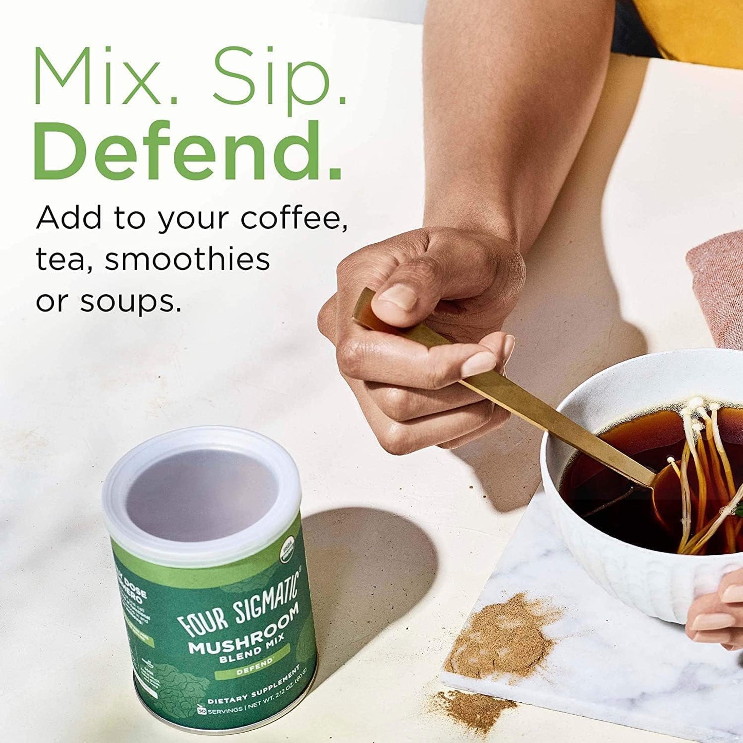 Generic Four Sigma Mushroom Blend Powder, Defend Mix, 60 grams