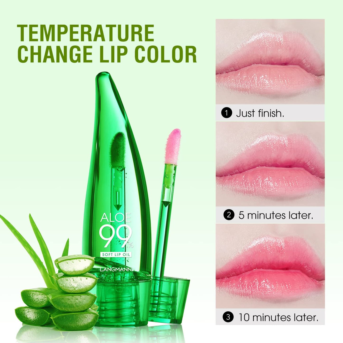 Aloe Vera Lip Balm, Magic Colour Changing Lipstick Long Lasting Lip Balm Set Lips Moisturizer Aloe Vera Lip Stick for Women Girls (3Pack Lip Oil)