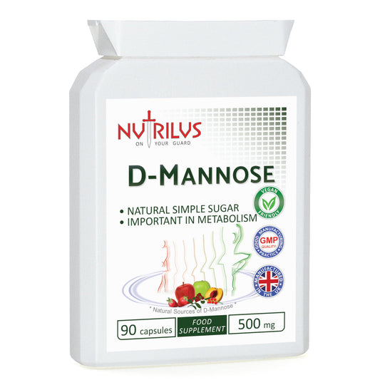 D-Mannose 90 Capsules 500mg - 1000mg per Serving - Pure Extract - Vegan - not Tablets - Urinary Tract - Bladder Infections - UTI