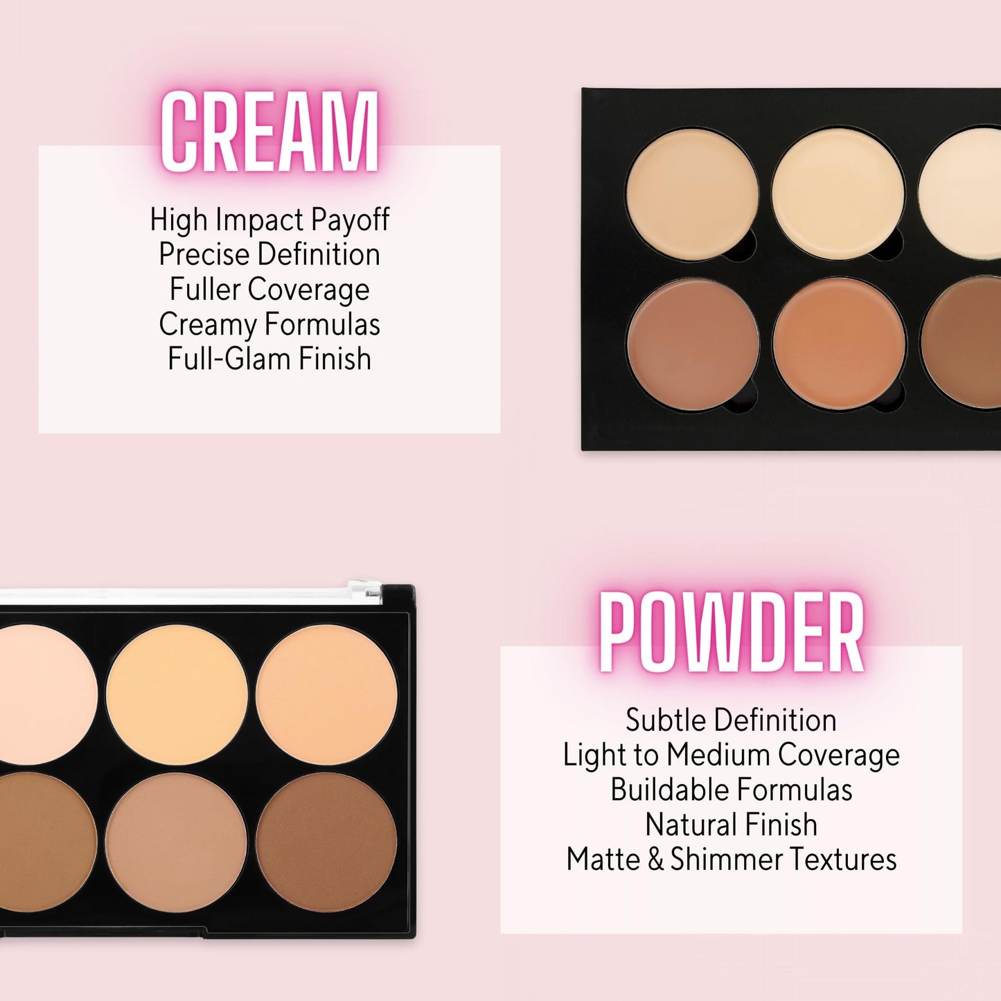 W7 Lift & Sculpt, Shape & Glow Set - 2Pcs Set - Cream Contour & Powder Contour Palette Duo