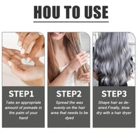 SingHao 100g Temporary Hair Color Wax,Hair Wax Colour,Grey Hair Color,Grey Hair Dye Semi Permanent Hair Dye,Semi-Permanent Dye,Temporary Ha/ir Colour Instant Styling,Washable H/air Dyeing