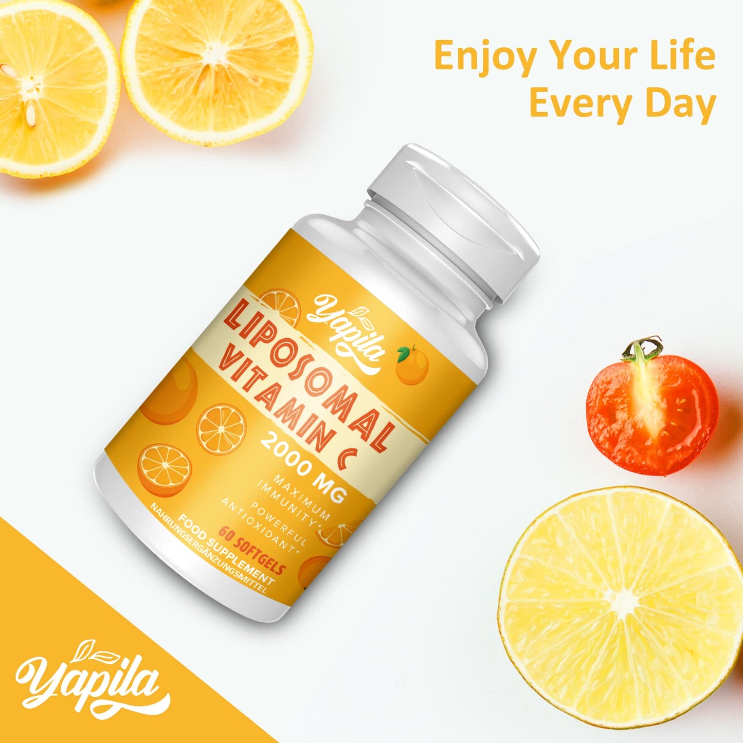 Yapila Liposomal Vitamin C Capsules 2000mg, Maximum Absorption, High dose VIT C, Ascorbic Acid, Antioxidant Supplement, Soy-Free, Non-GMO