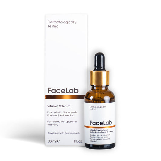 FaceLab Vitamin C Serum, Brightening, Anti-Aging, Antioxidant Protection, Moisturising, Skin Tone Evening - Amino Acid Enriched for Radiant, Firm, and Smooth Skin, for All Skin Types, 30ml