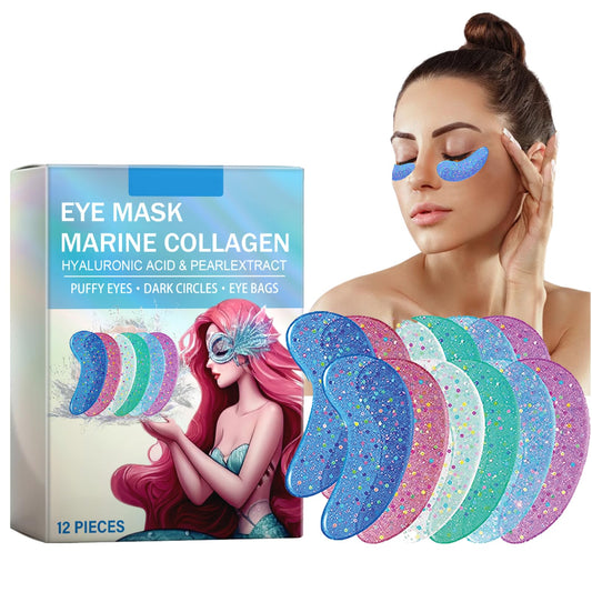 IZBEAUVO Under Eye Patches,Eye Patch with Natural Marine Collagen, Pearl Natural Gel Eye Mask,Hyaluronic Acid Eye Patches for Puffy Eyes,Dark Circles & Puffiness,Skincare,Independent Package 12 PIECES
