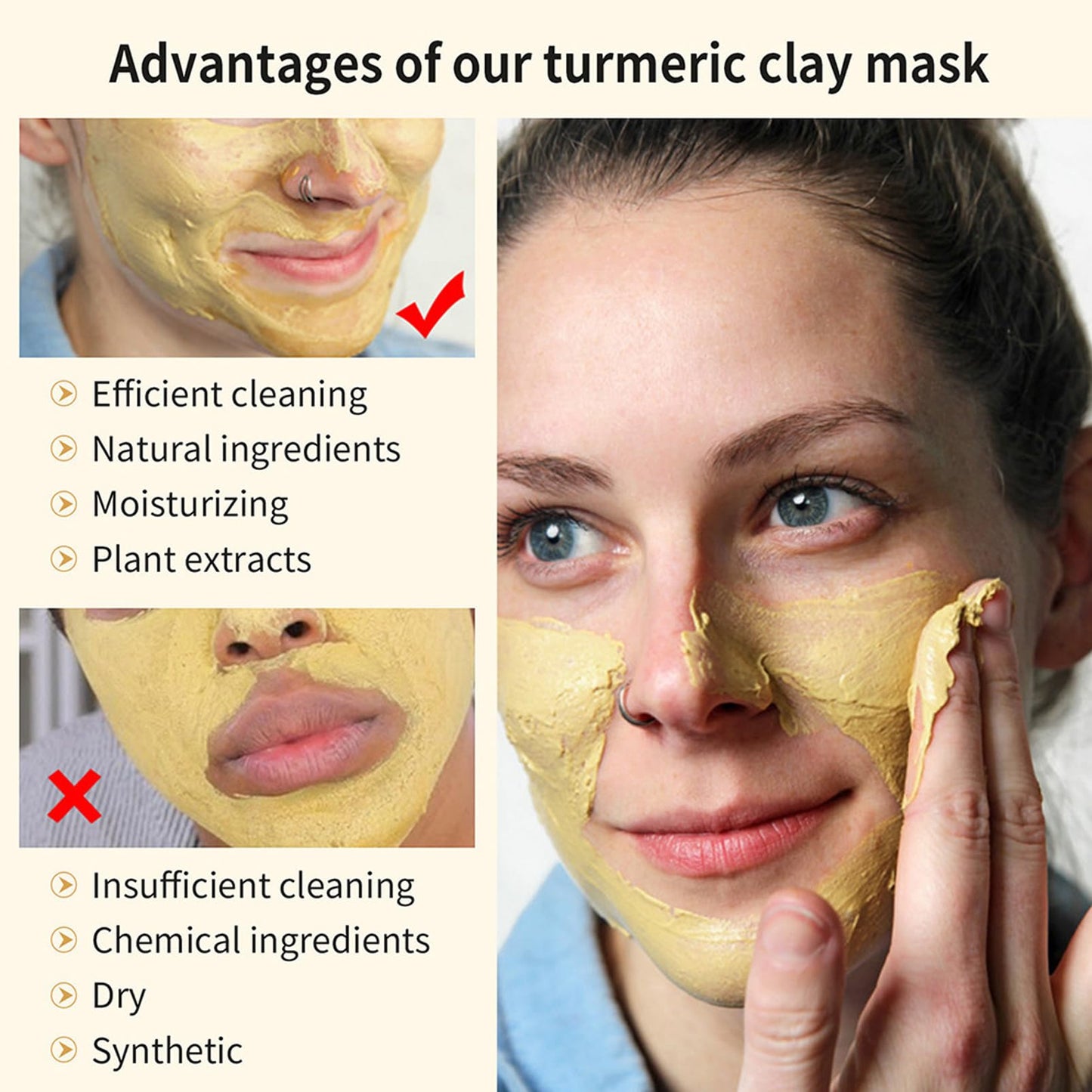 Turmeric Skincare Set,4PCS Turmeric Skincare Set for Teenagers Girls,Pamper Gifts for Women,Mud Mask & Turmeric Soap Bar & Face Serum & Face Cream,Reduce Acne&Blackhead,Deep Nourishing for Dry Skin