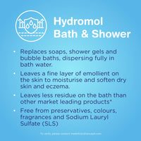 Hydromol Bath and Shower Emollient 350 ml, for the Management of Eczema, Dermatitis, Psoriasis and Other Dry Skin Conditions