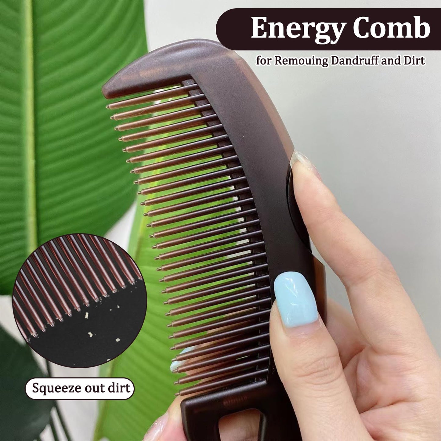 MADGININE Dandruff Comb, Anti-dandruff Energy Comb and Steel Comb Fine Tooth Comb Anti-Dandruff Massage Hollow Long Hair Comb
