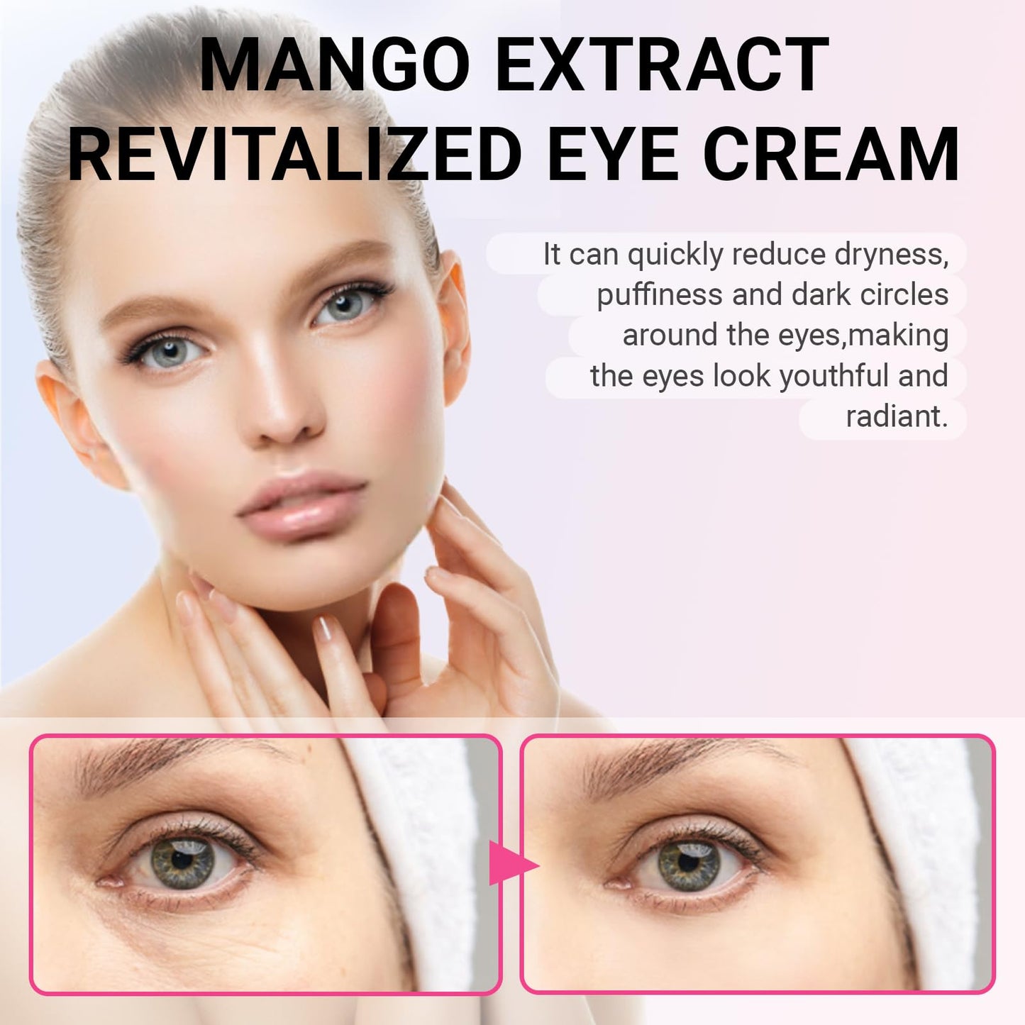 2 PCS Mango Revitalize Eye Cream Mango Activating and Firming Eye Cream Helps Remove Eye Bags and Dark Circles Deeply Moisturizes and Hydrates Firming Skin