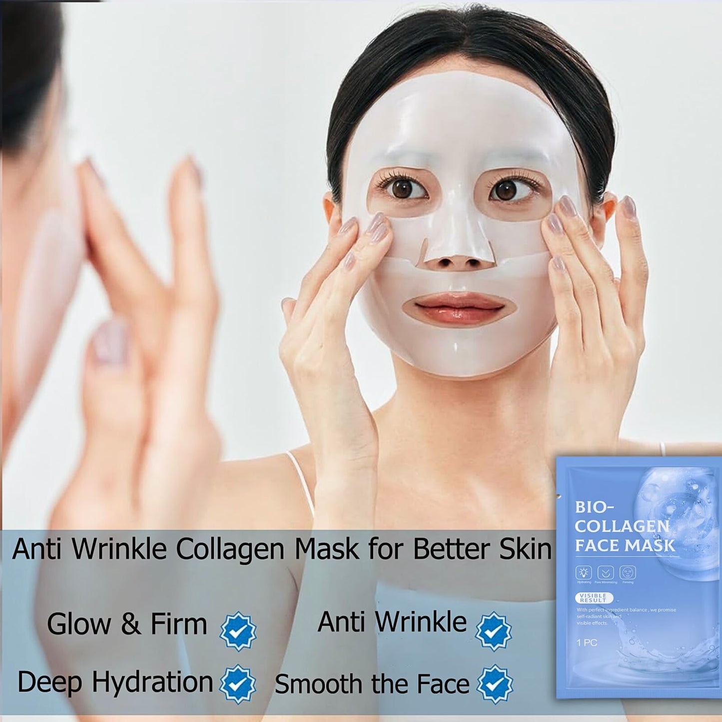 IZBEAUVO 7PCS Bio Collagen Face Mask, Biodance Collagen Mask Overnight, Biodance Bio-Collagen Real Deep Mask, Collagen Face Mask For Hydrate, Brighten, Shrink Pores (7)