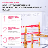 DEleventh Korean Brand Vitamin C Ampoule Serum 2ml × 7EAe / with Niacinamide (Vitamin B3) & Pro-Xilane, Anti-Aging, Brighten, Hydrate, and Smooth Skin, Creates a Radiant, Youthful Complexion