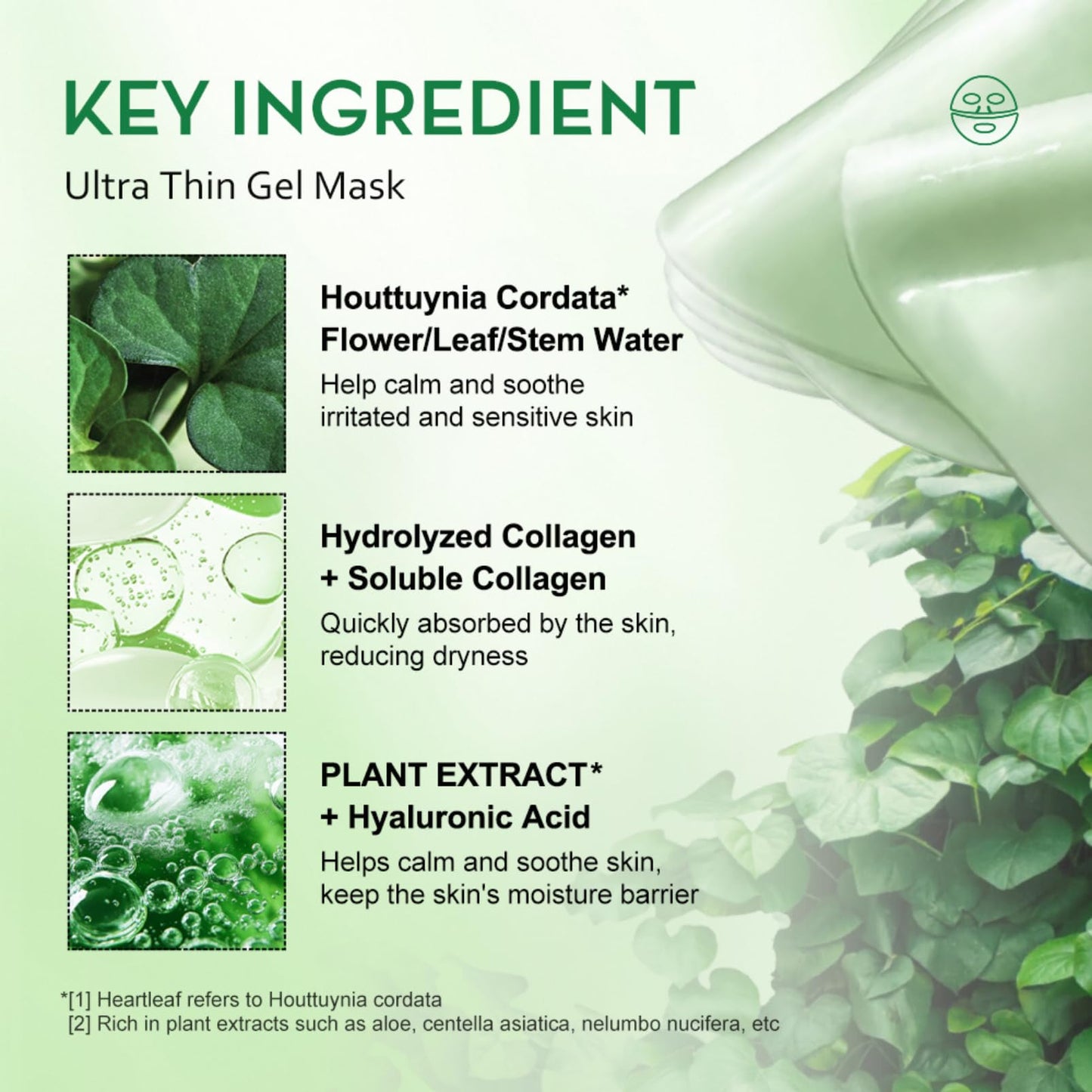 IZBEAUVO Heartleaf 70 Soothing Collagen Mask, Deep Collagen Face Mask Overnight, 5 PCS Hydration Korean Face Mask Glass Skin, Skin Care Beauty Masks for Soothing & Hydration & Anti Wrinkles for Sensitive Skin
