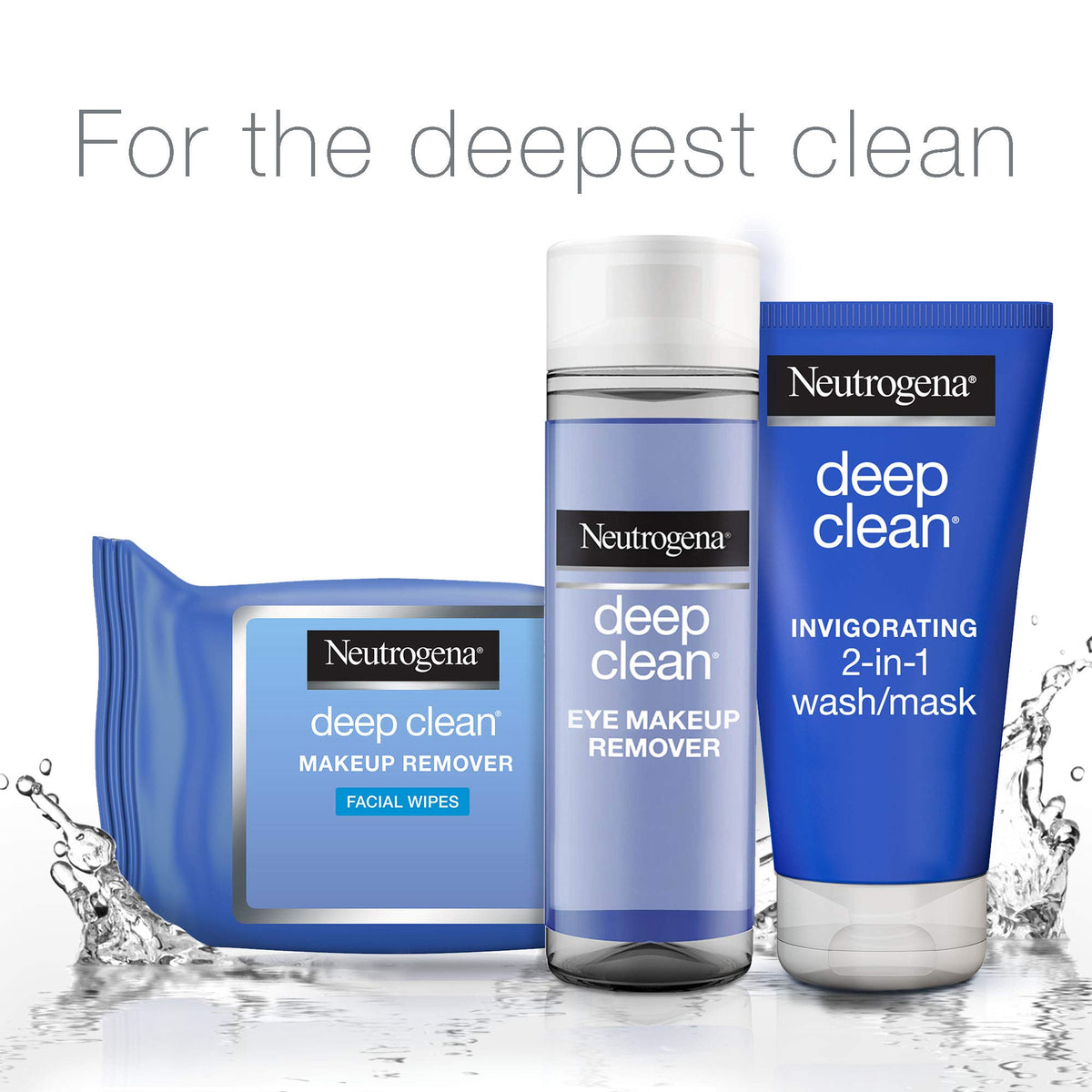 Neutrogena Unisex DEEP BLEAN DESMAQUILLANTE 125UN DEEP BLEAN MAKE-UP REMOVER 125UN, Negro, Standard
